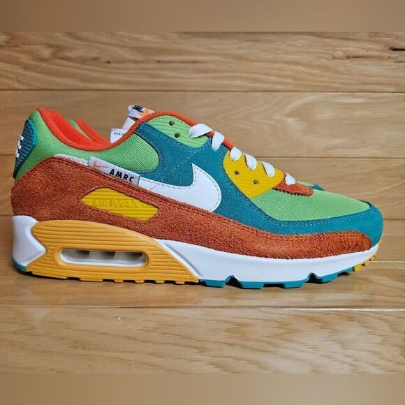 Nike Air Max 90 SE Running Club Roma Green Sail Orange Mens Shoe DC9336-300 - Picture 1 of 15